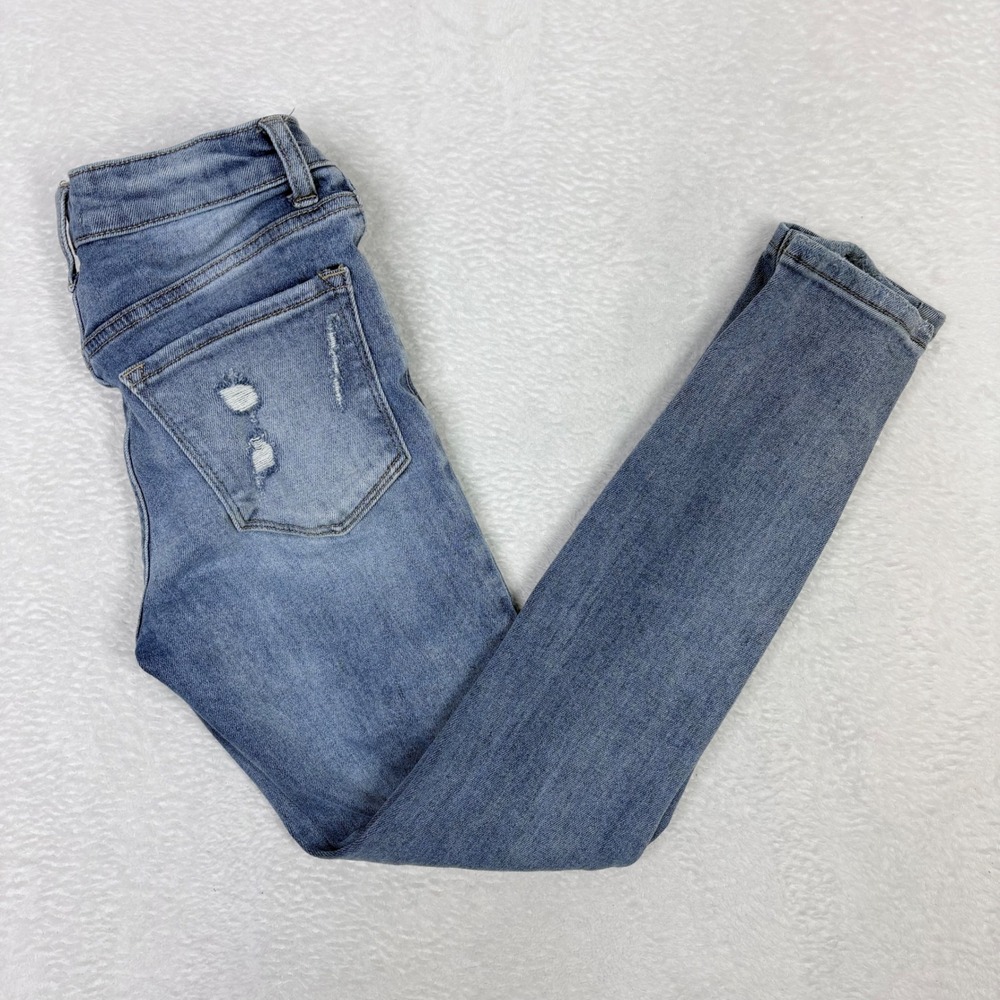 Vervet Distressed Skinny Jeans Light Wash Blue 24 Stretch‎ Rips